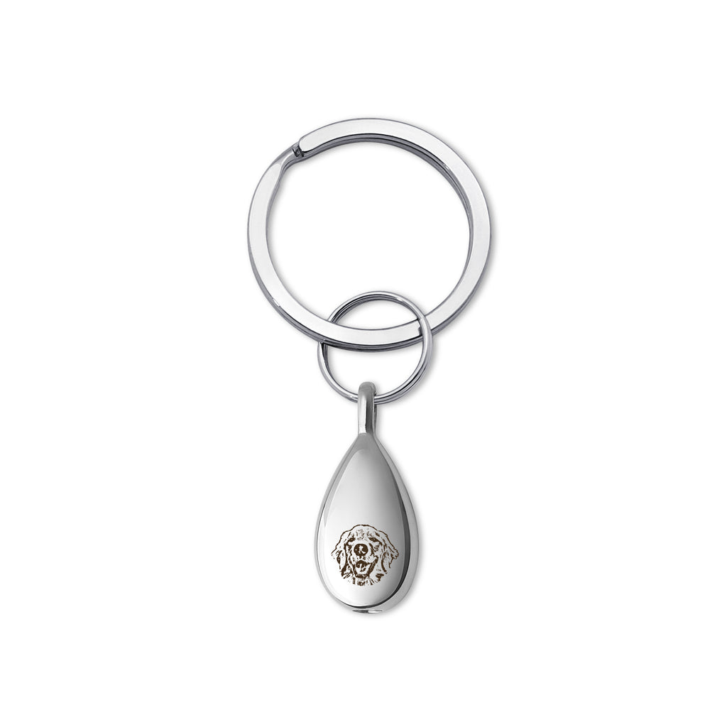 Teardrop Pet Portrait Memorial Ashes Holder Key Chain