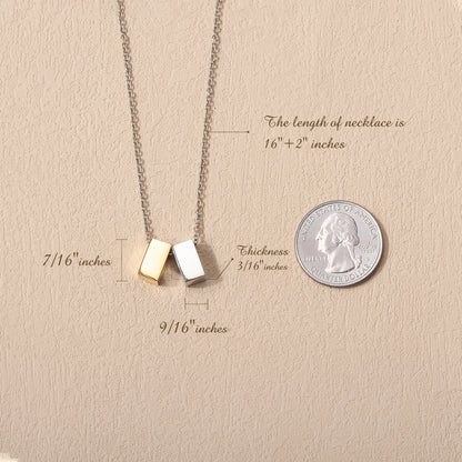 "To my Bonus Mom" Card and Cube Necklace