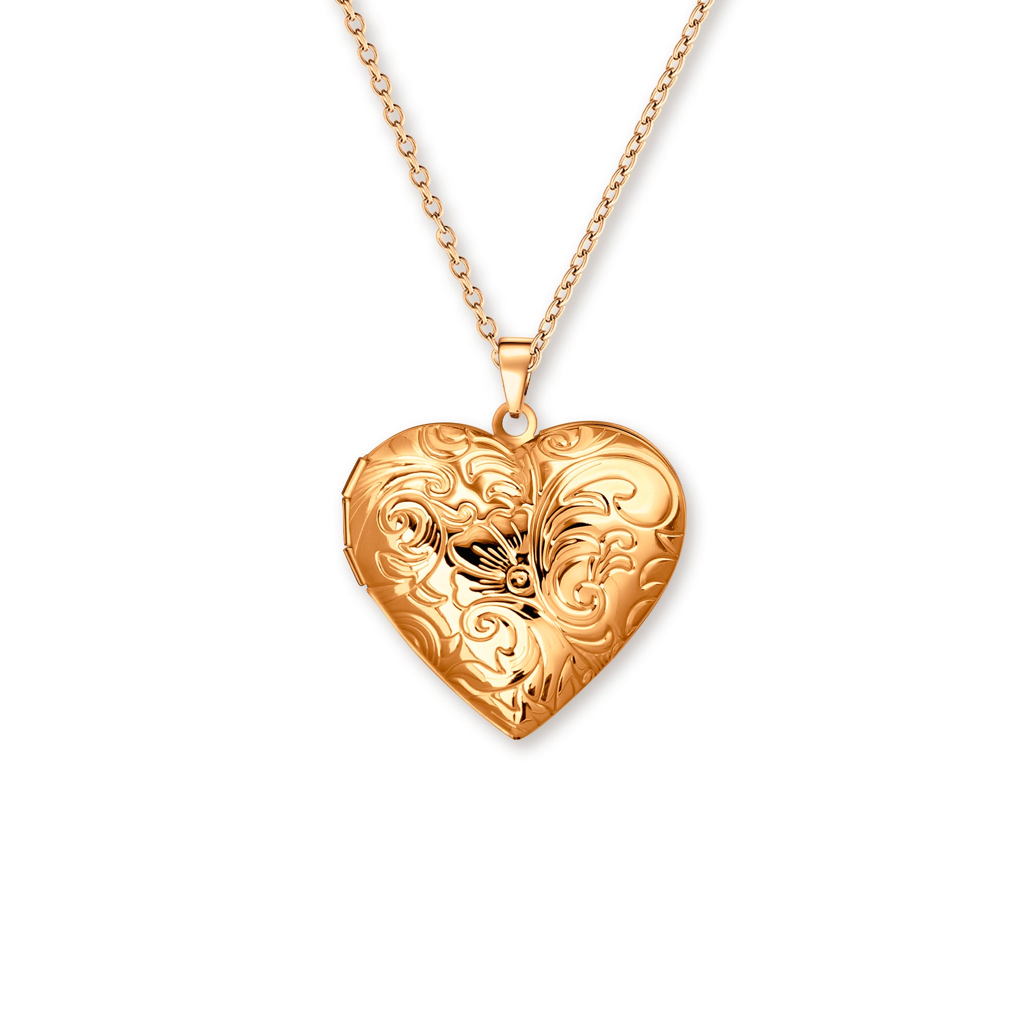 Flourish Heart Pet Photo Locket Necklace