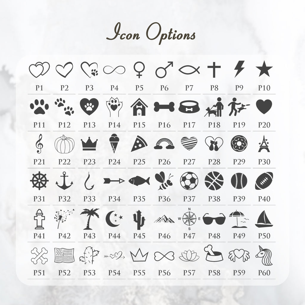 Name and Icon Round Pet ID Dog Tag