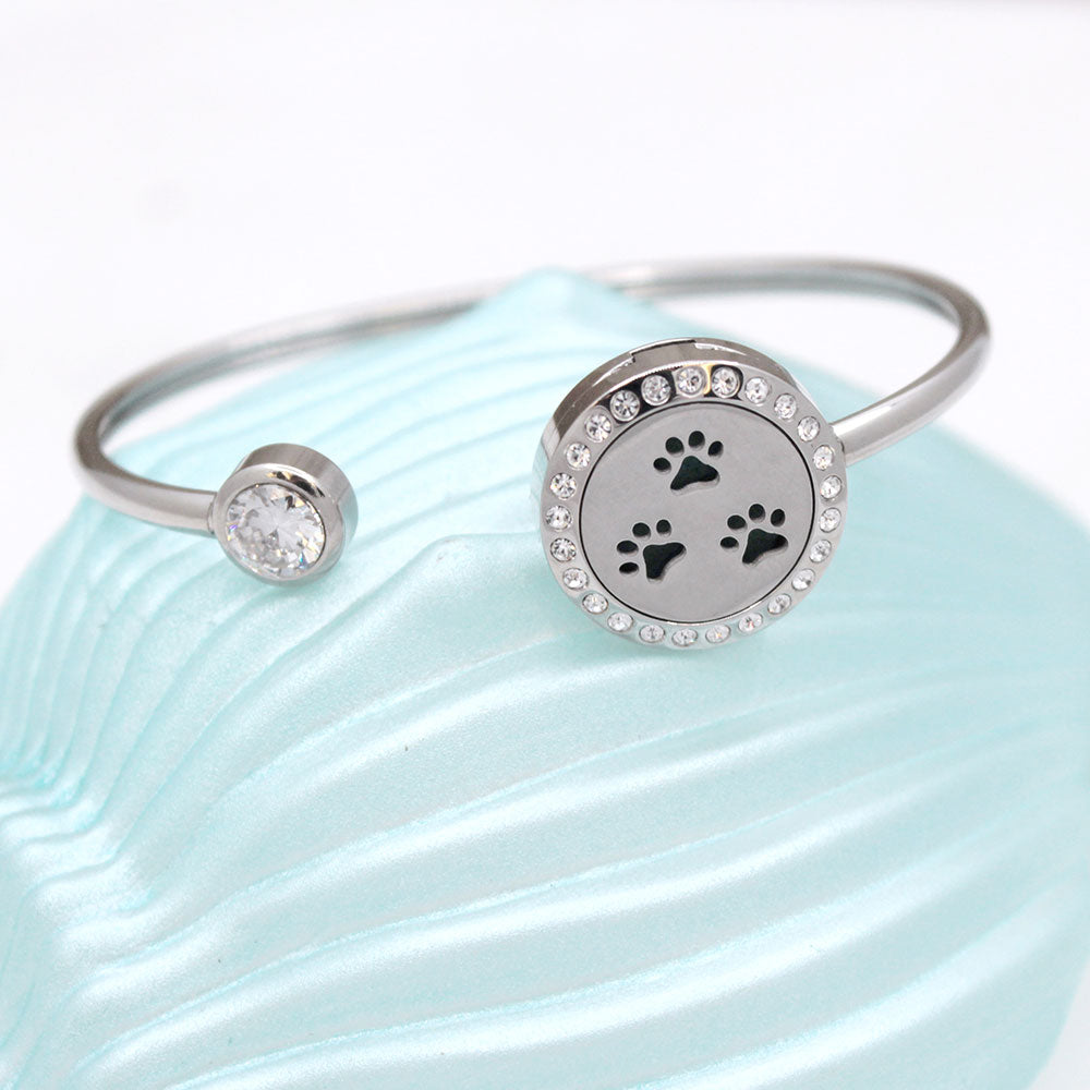Paw Print Aromatherapy Essential Oil Twistable Bangle