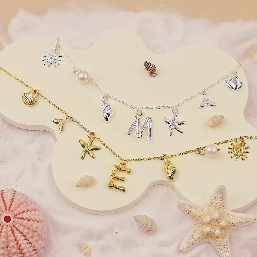 Ocean Elements Letter Necklace