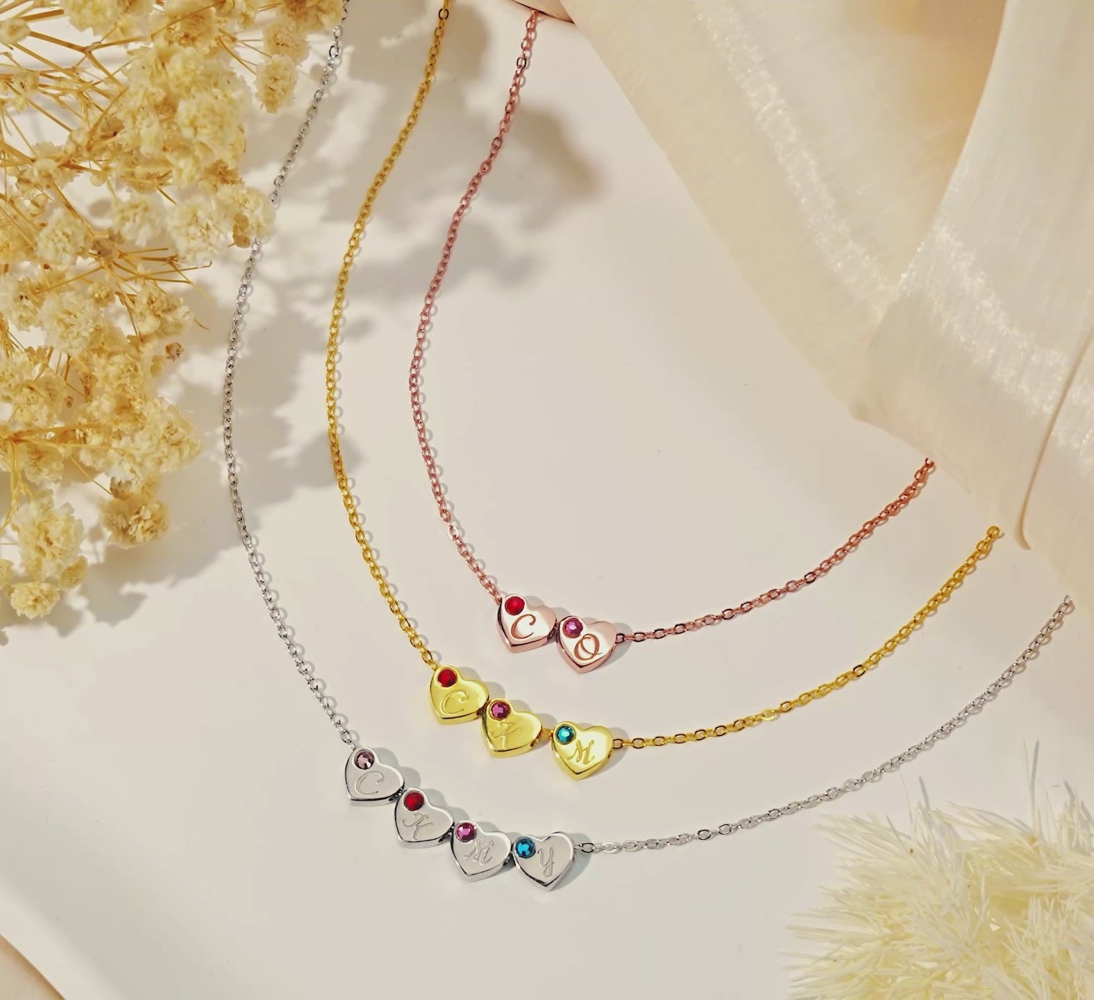 Personalized Tiny Heart Charm Necklace