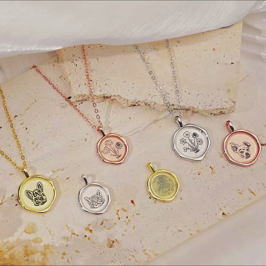 Fingerprint Stamped Necklace