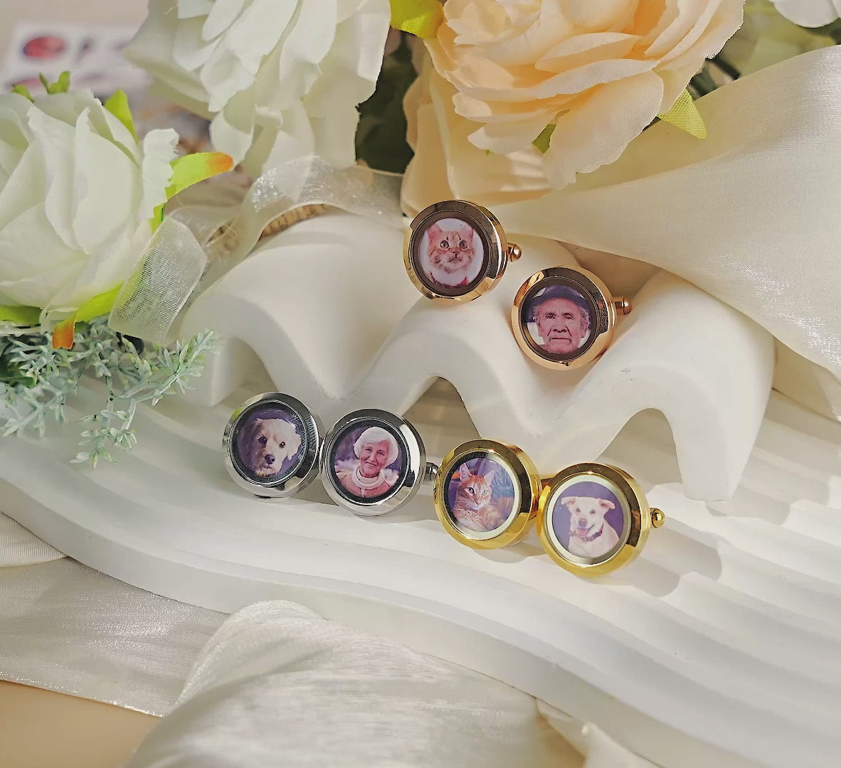 Glass Photo Locket Cufflinks