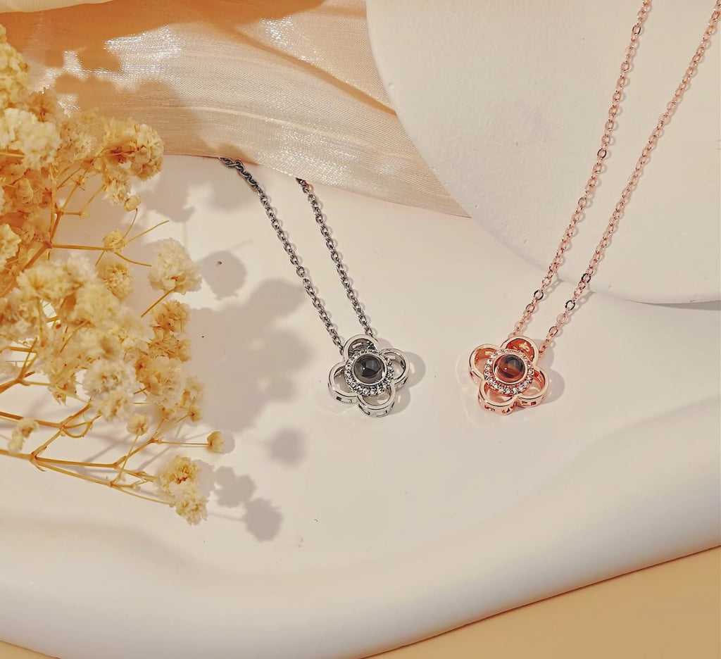Clover Photo Projection Necklace