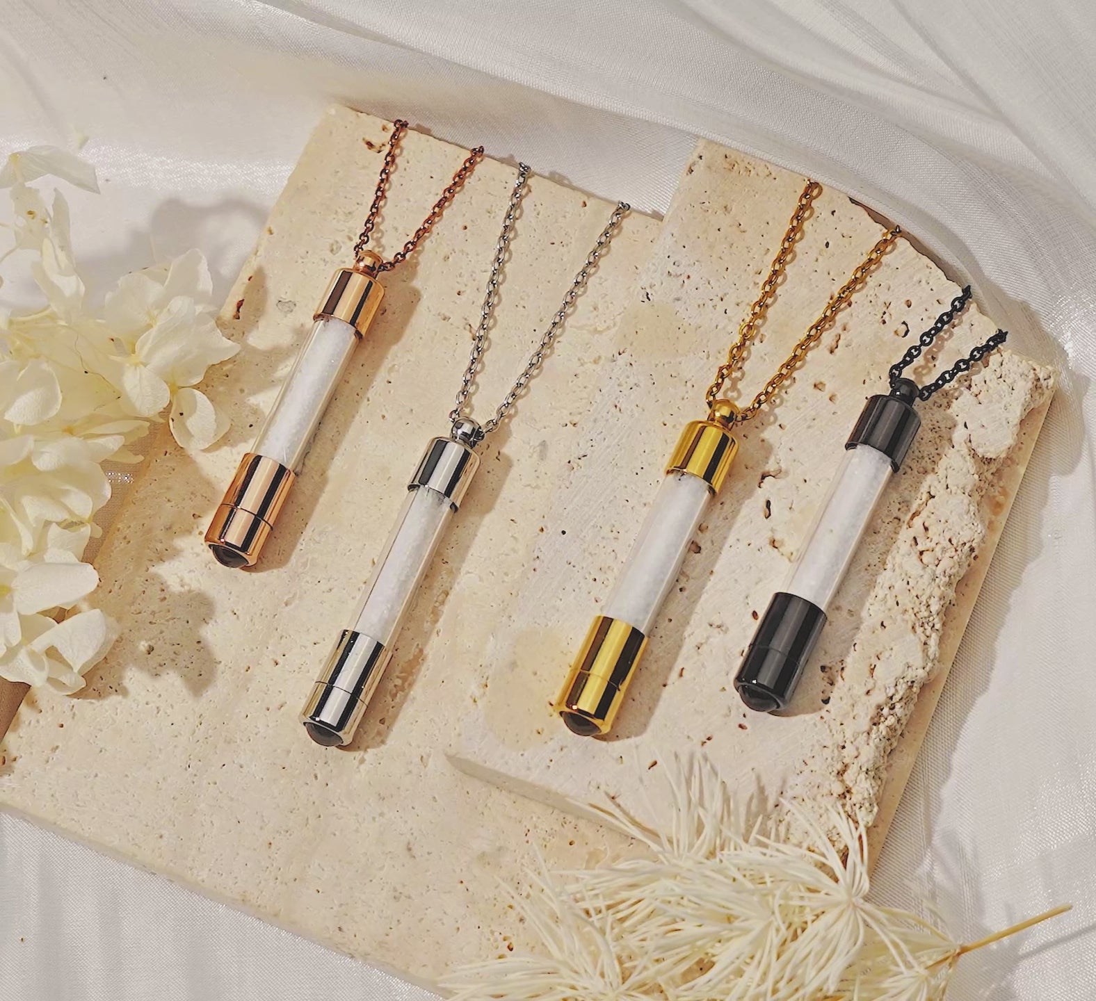 Cylinder Photo Projection Memorial Necklace