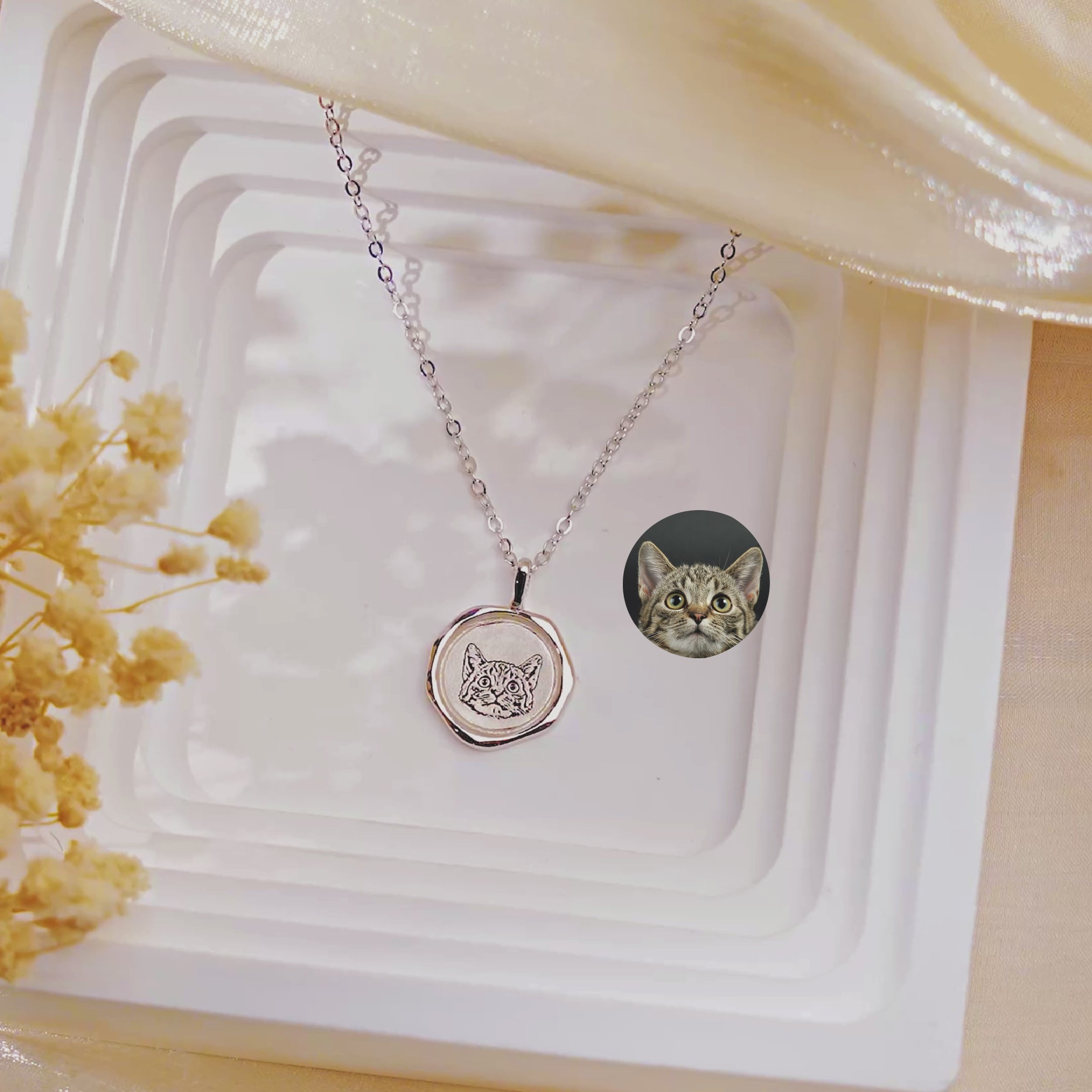 Pet Portrait Stamped Necklace