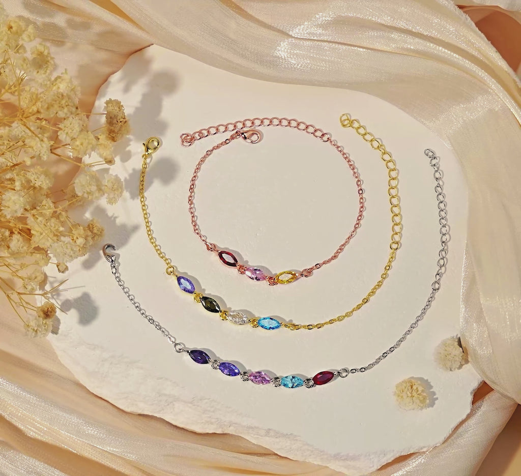 Marquise Birthstone Bracelet