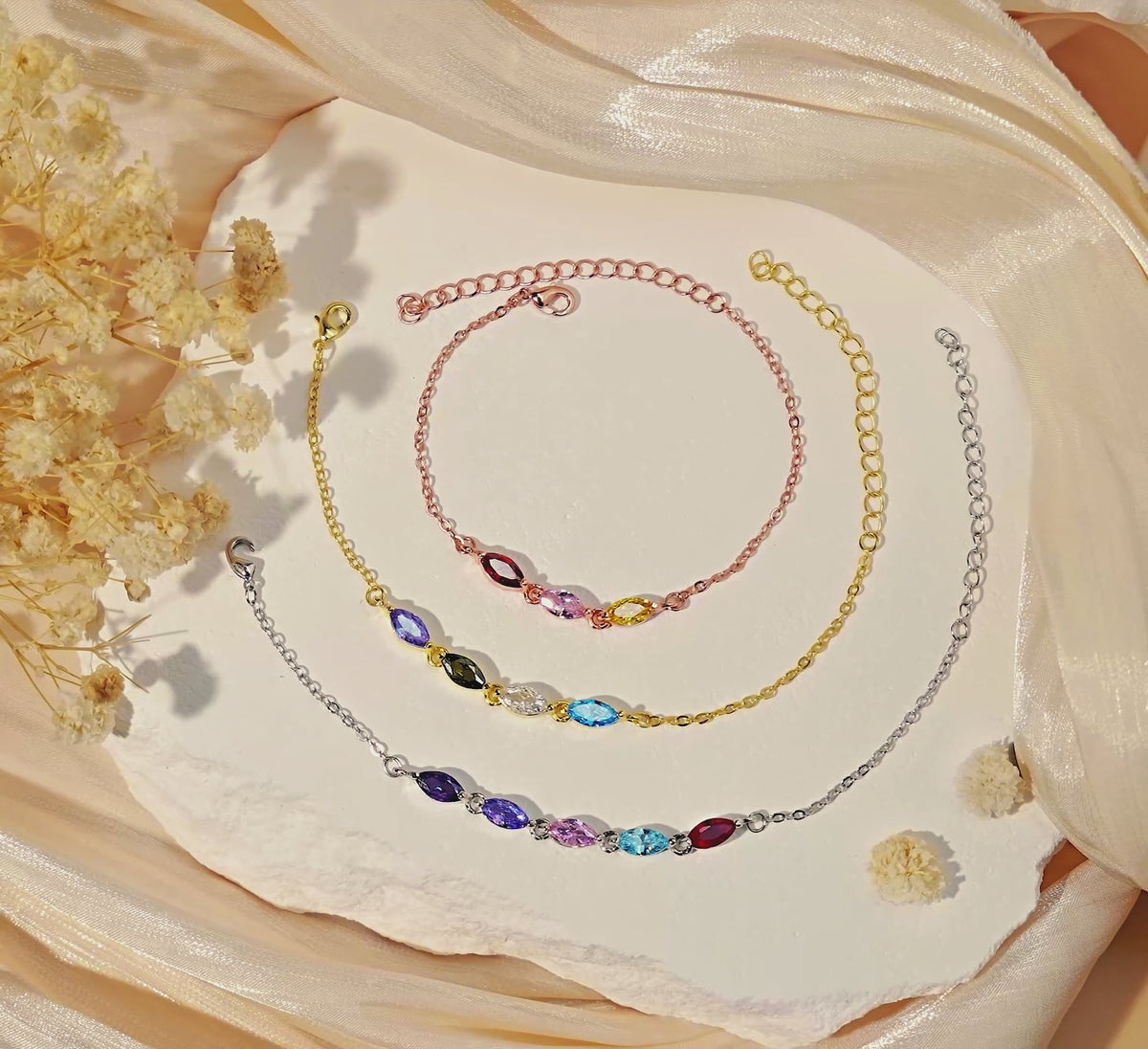 Marquise Birthstone Bracelet