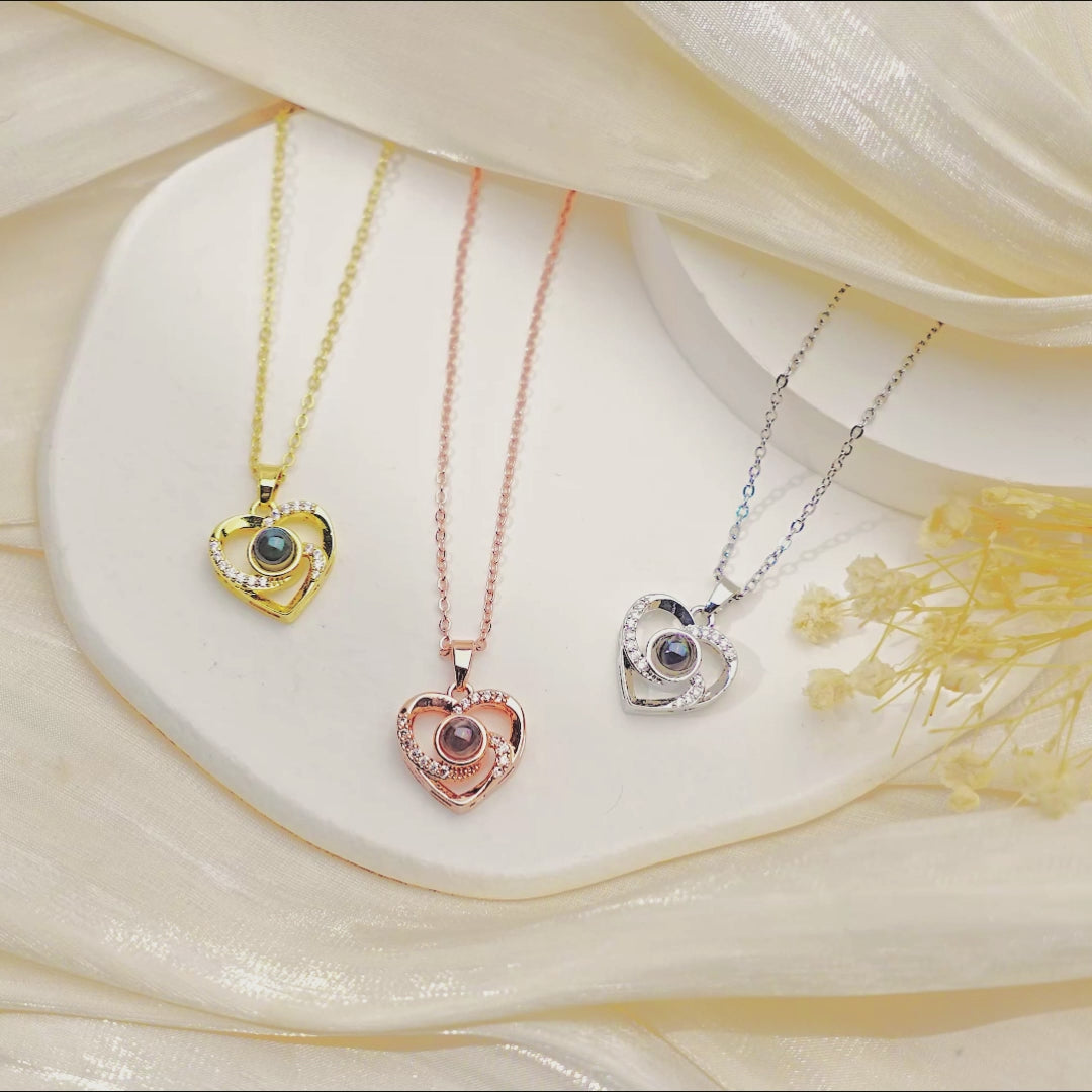 Heart Photo Projection Necklace