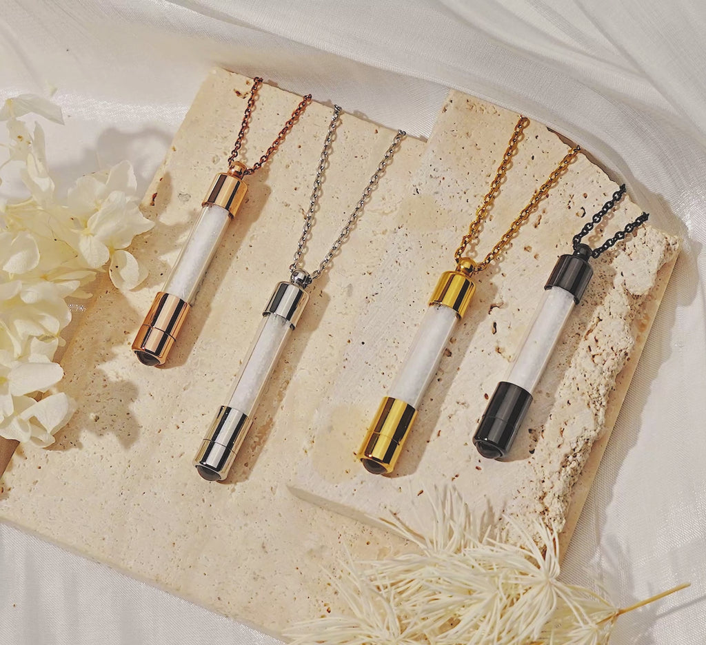 Cylinder Photo Projection Pet Memorial Necklace