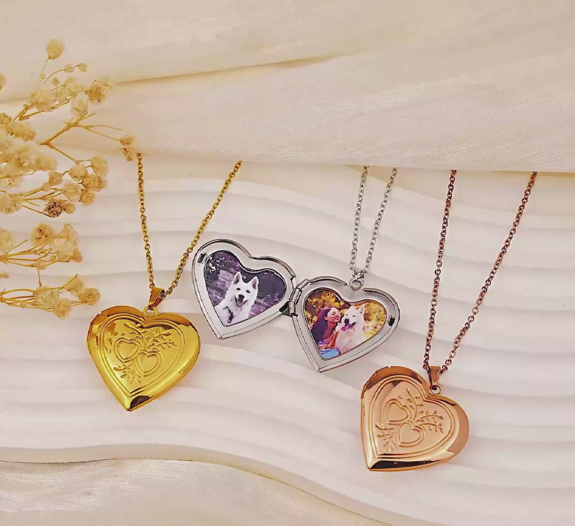 Double Hearts Photo Locket