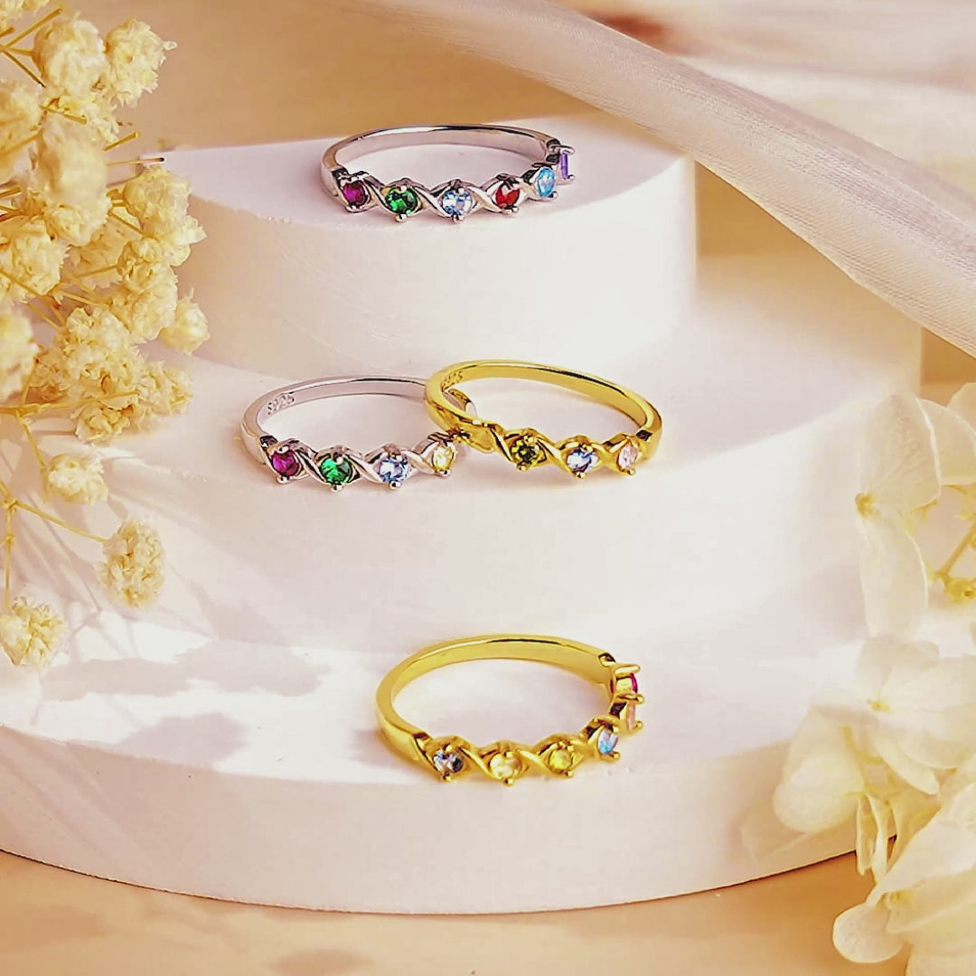 XOXO Birthstone Ring