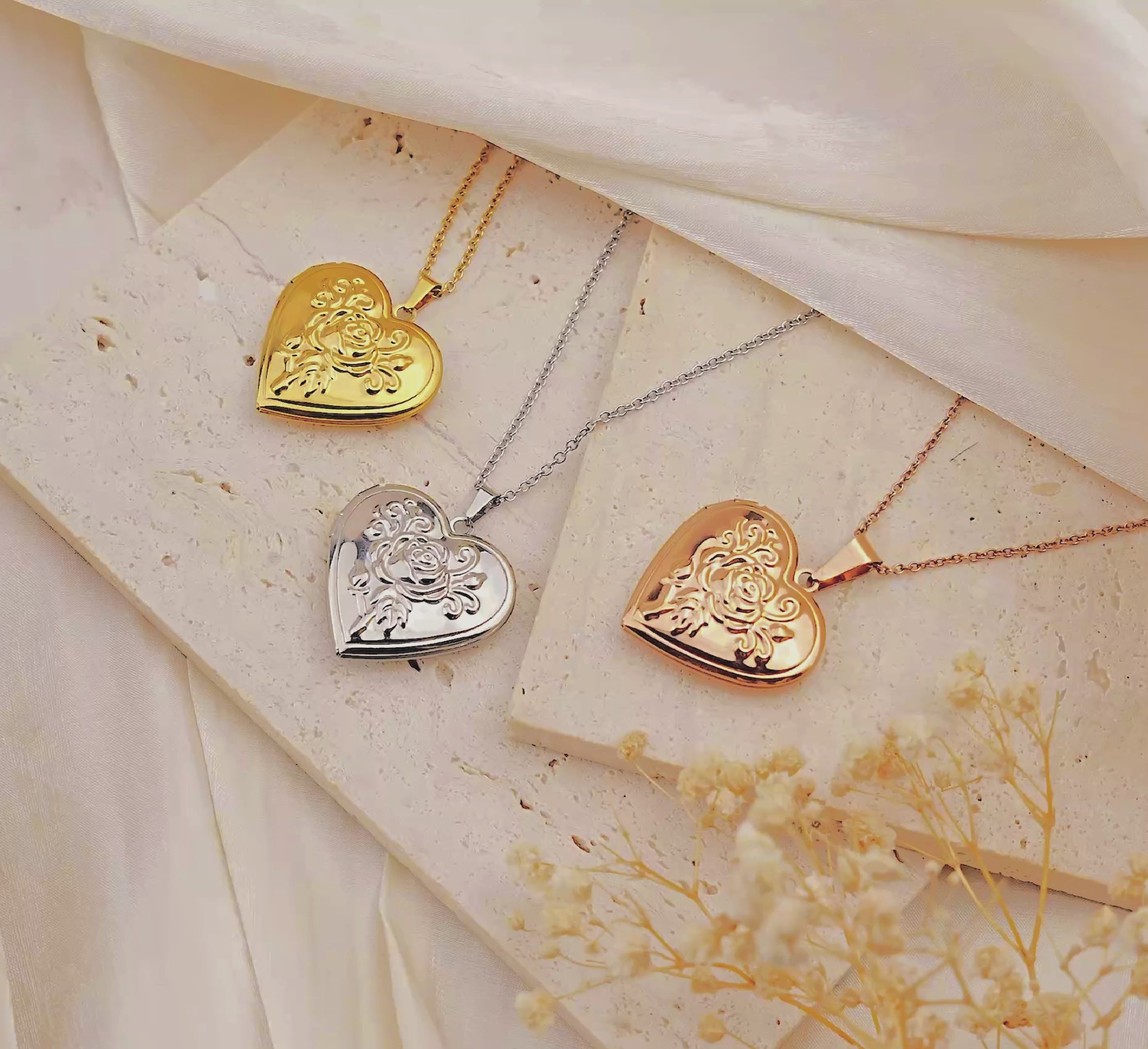 Custom Rose Pet Photo Heart Locket