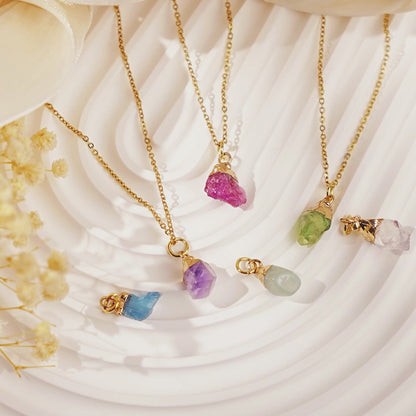 Irregular Shape Raw Birthstone Pendant/Necklace