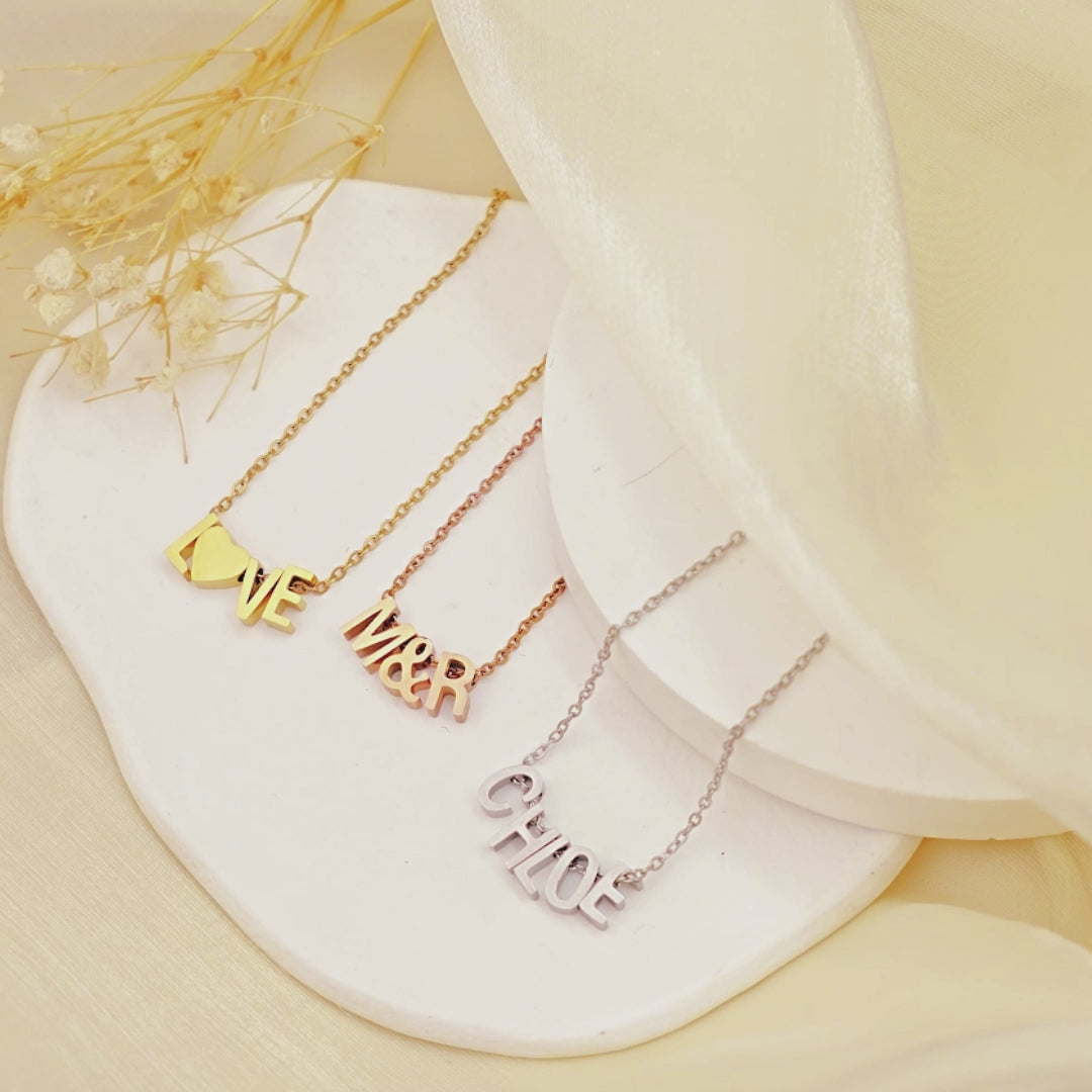 18k Gold Plated Letter Charm Necklace