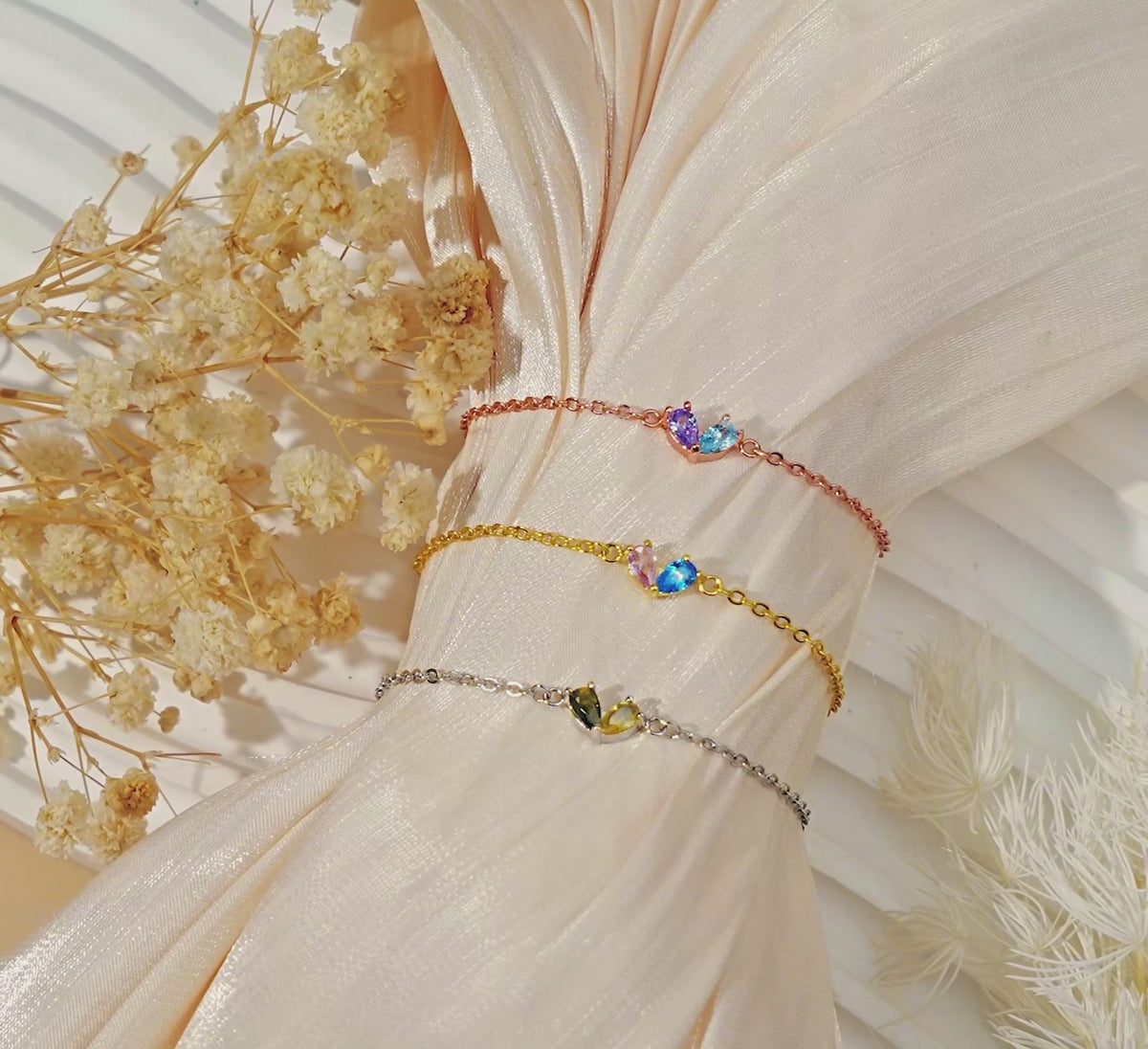 Birthstone Heart Bracelet