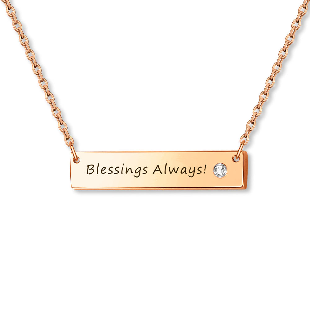 Birthstone Bar Name Necklace