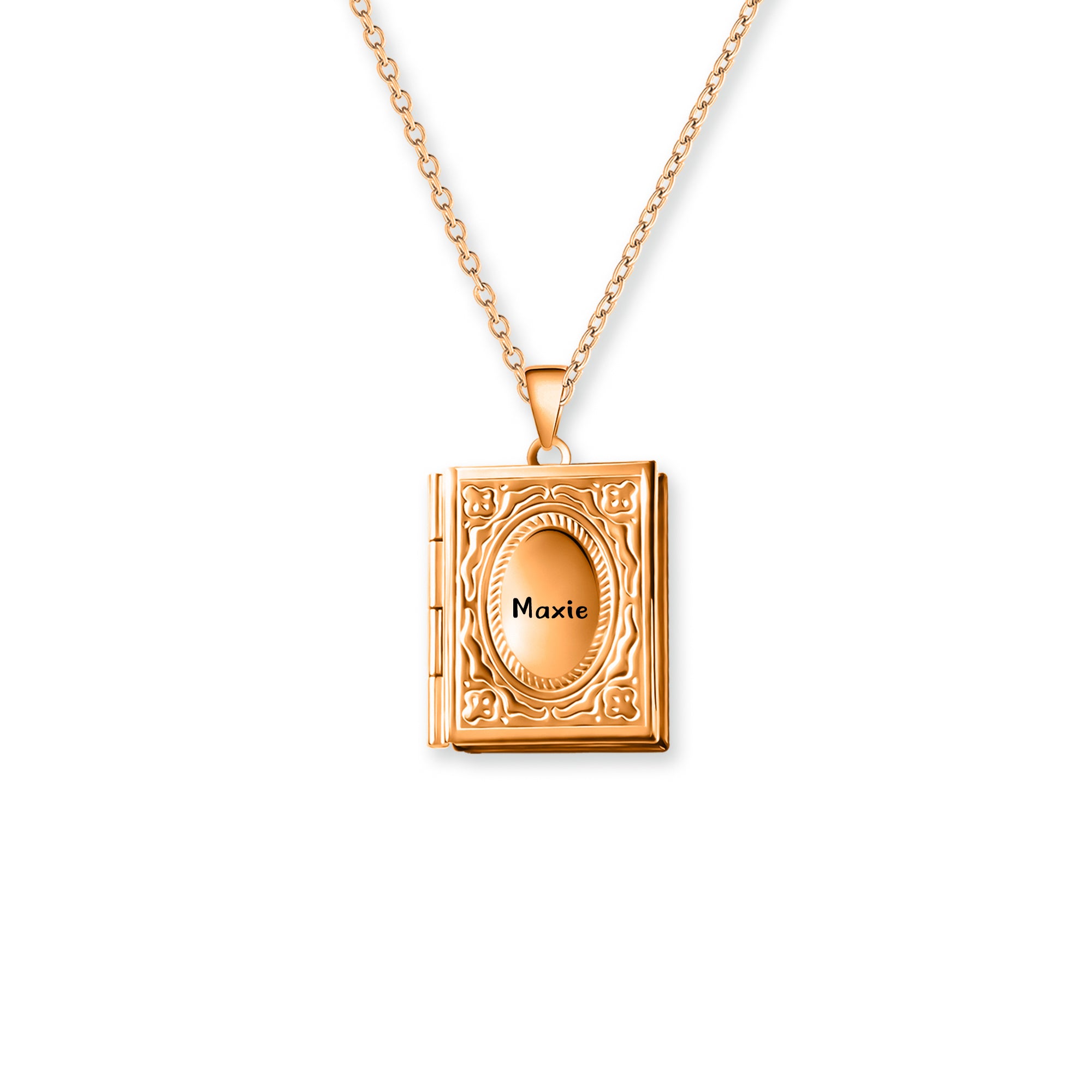 18K Gold Vintage Square Locket Necklace