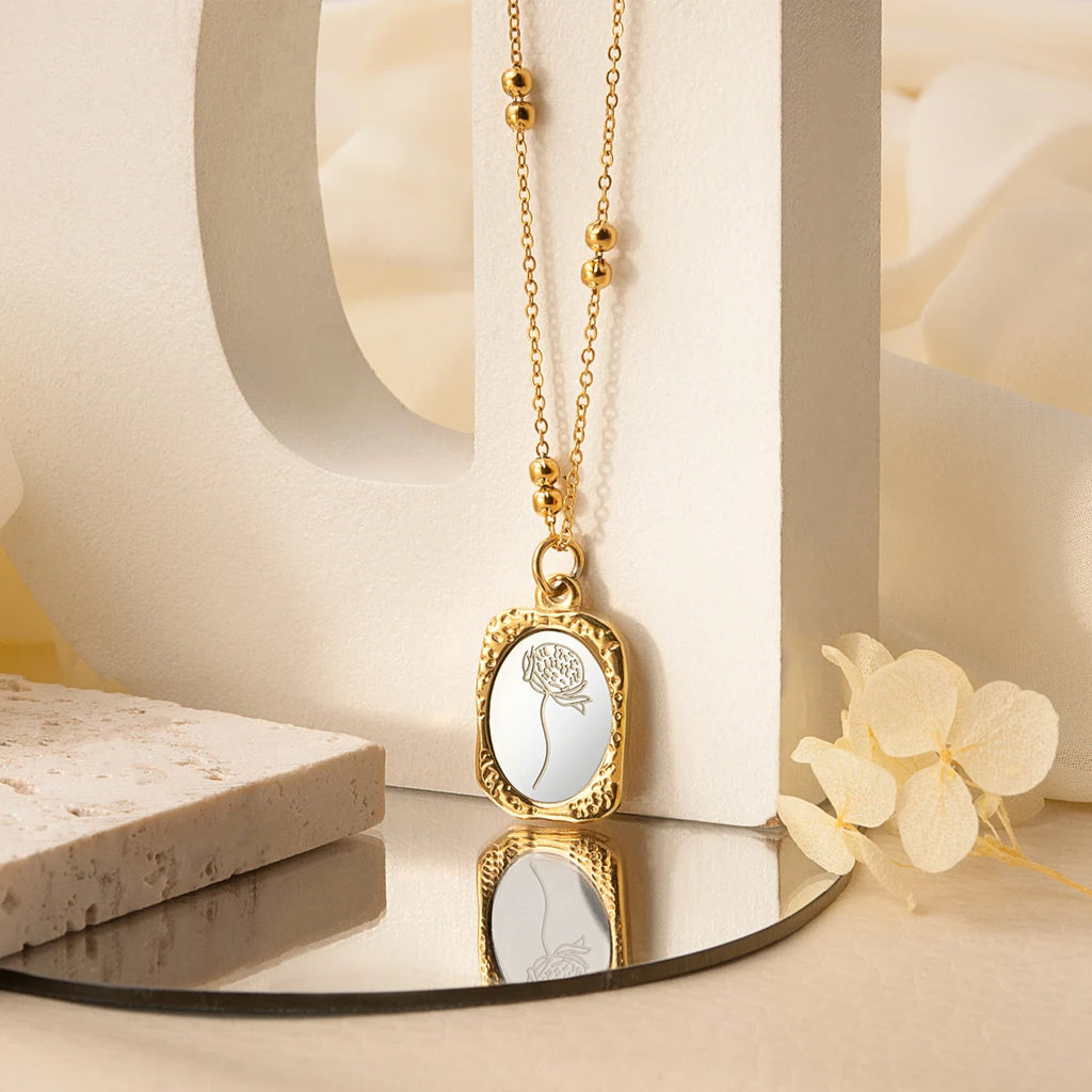 Gold Filled Birth Flower Necklace