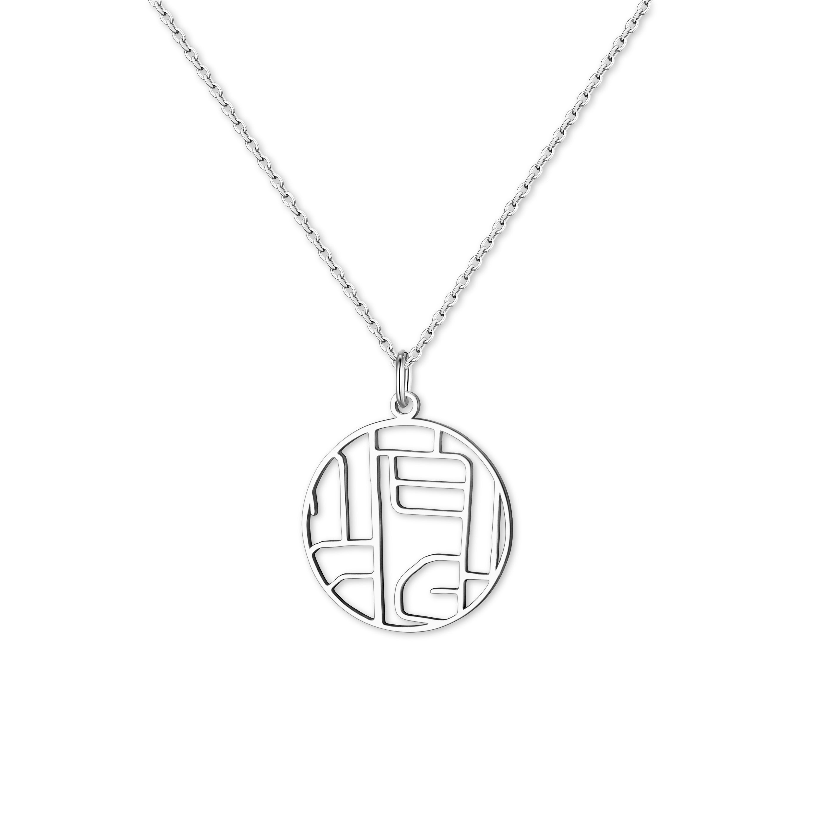 Circle Location Map Necklace