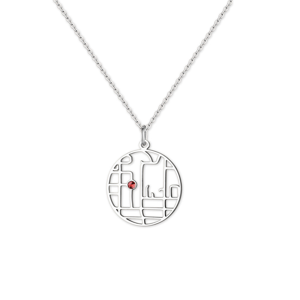 Circle Location Map Necklace