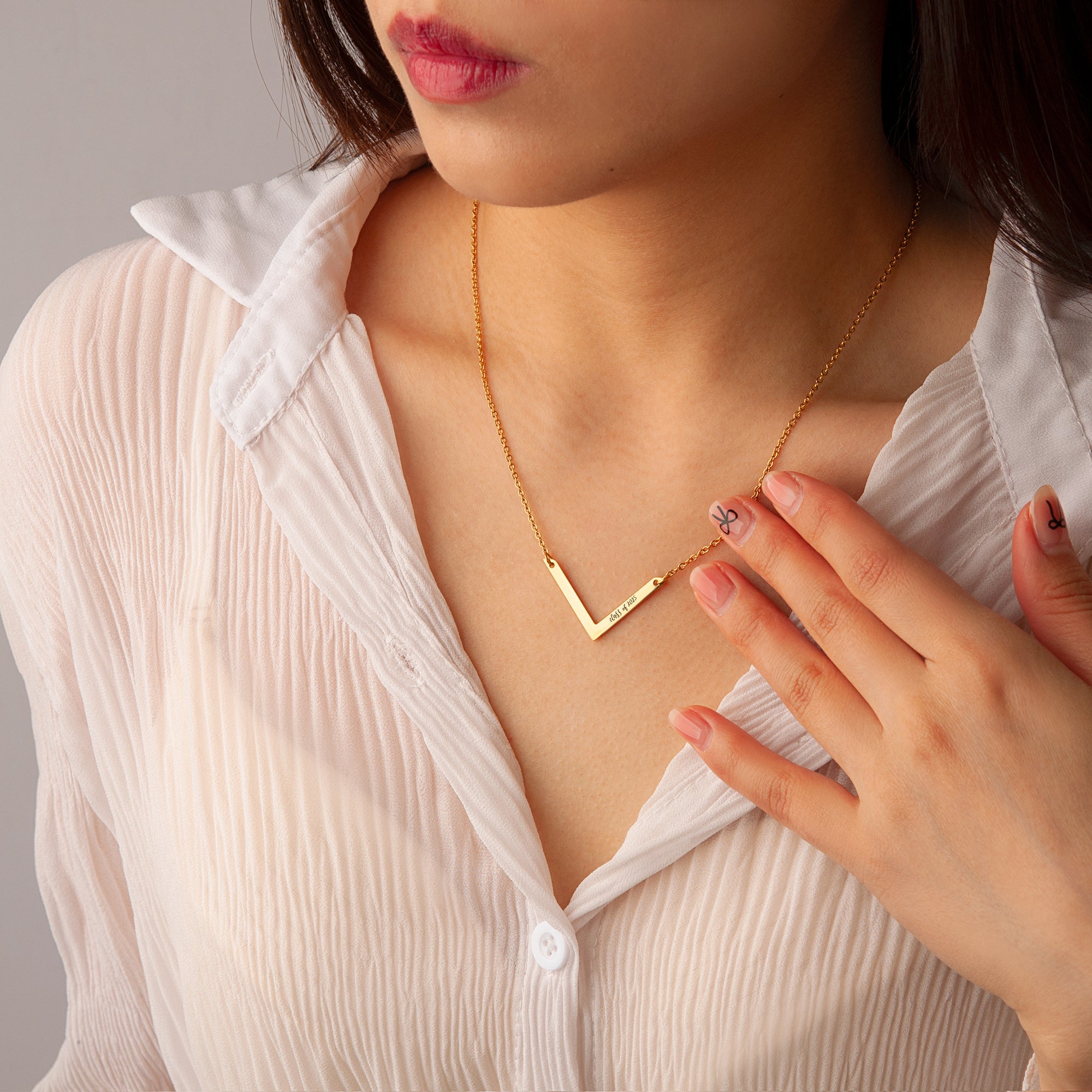 Custom Class of 2025 V Bar Necklace