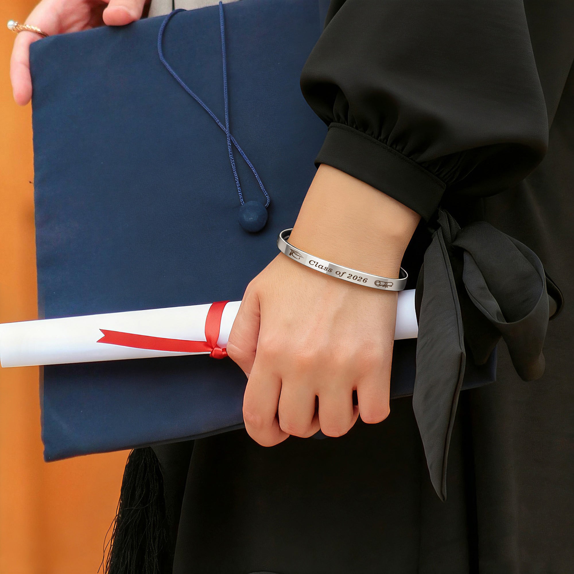 Dainty Graduation Cuff Bangle