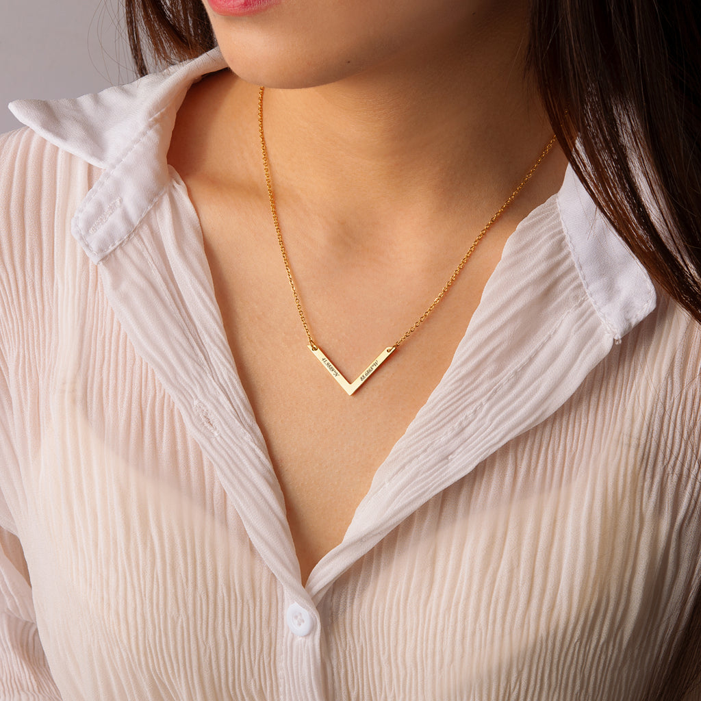 Custom Class of 2025 V Bar Necklace
