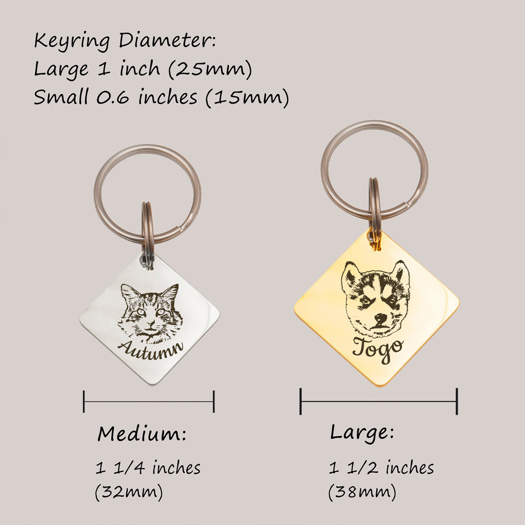Diamond Pet Portrait Pet ID Dog Tag