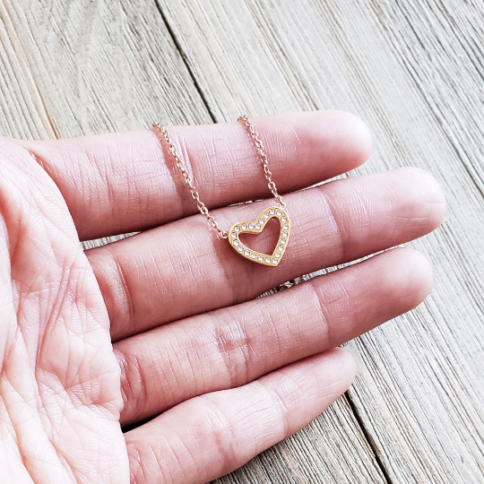 Mother Daughter Heart Necklace Christmas Gift Set, Mom and