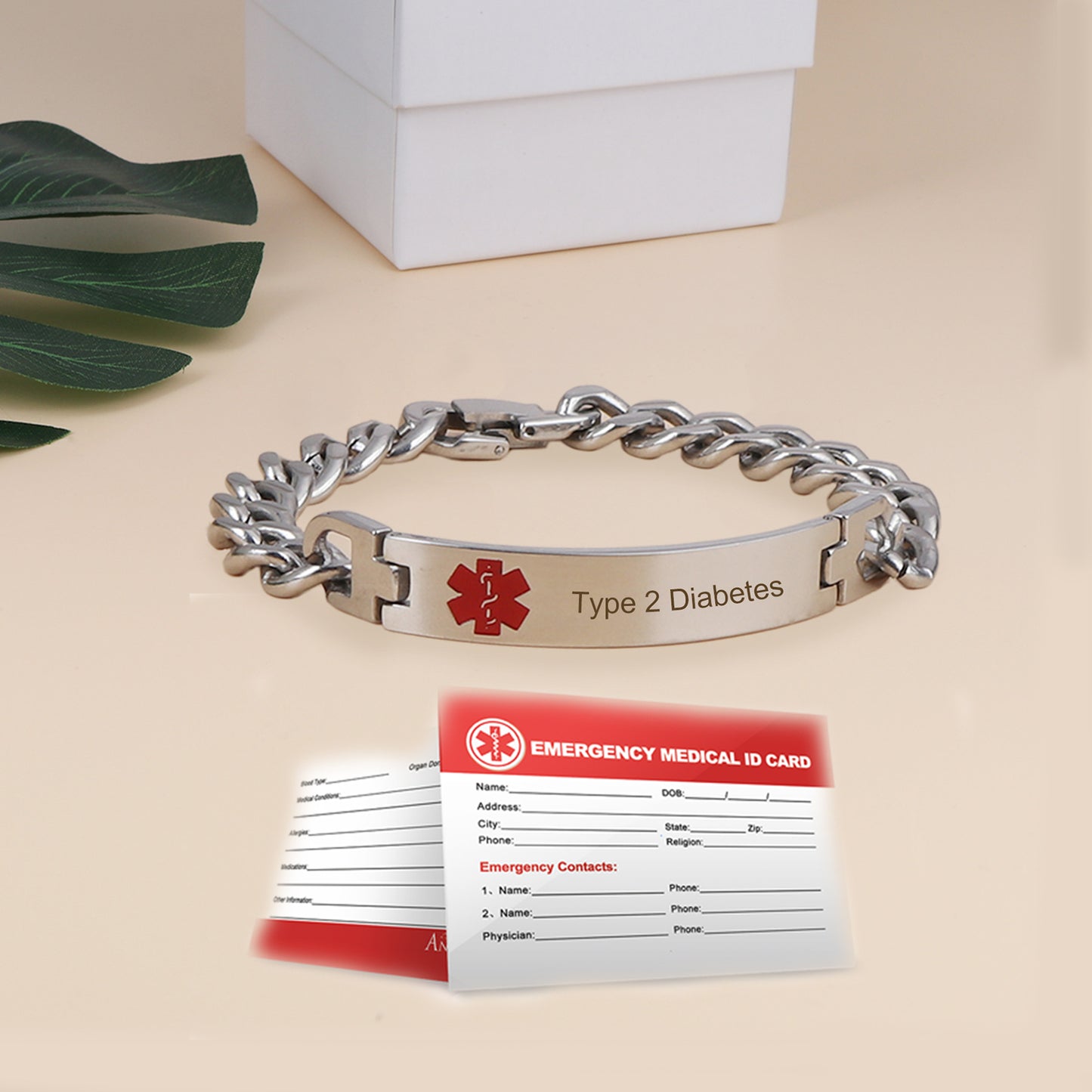 Medical Alert ID Chain Bracelet