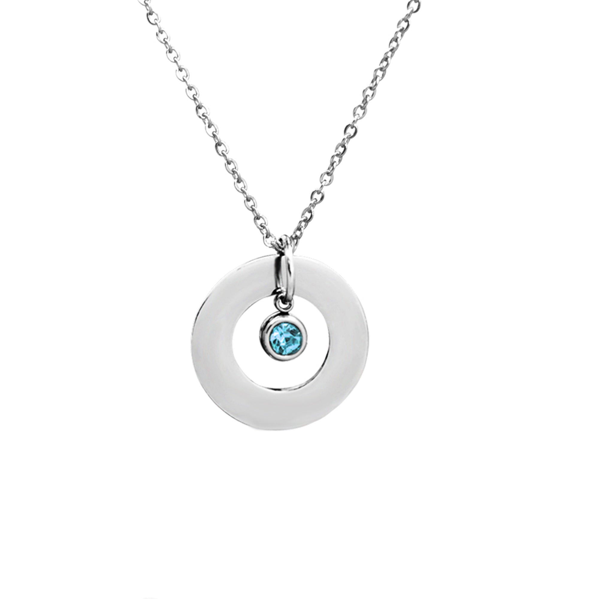 Custom Washer and Birthstone Necklace