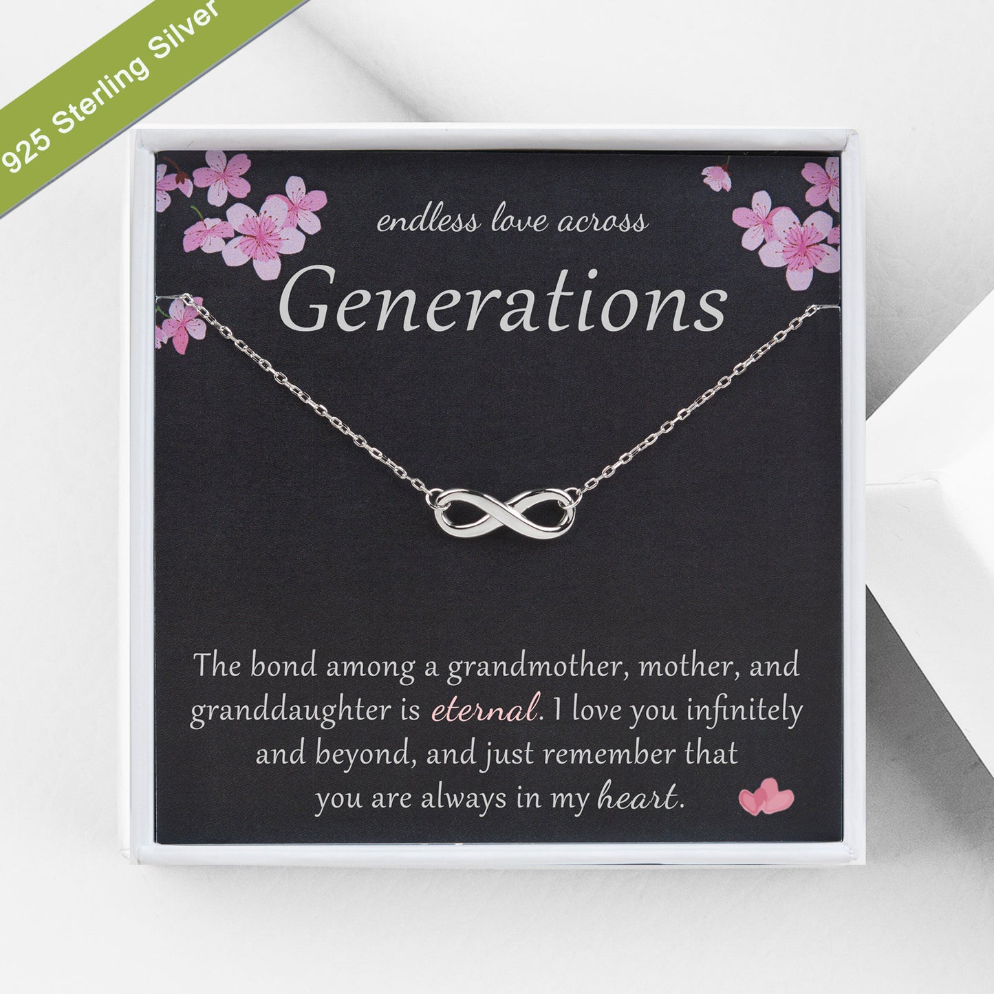 "Endless Love Across Generations" Card and Infinity Necklace