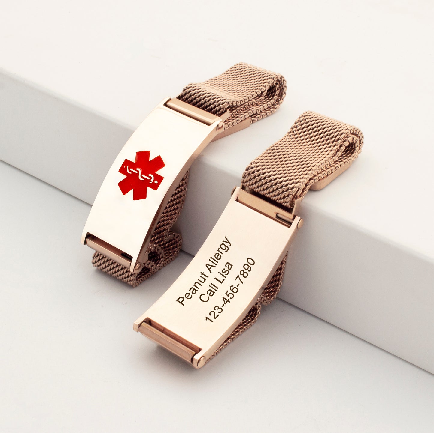 Adjustable Magnetic Mesh Medical ID Bracelet