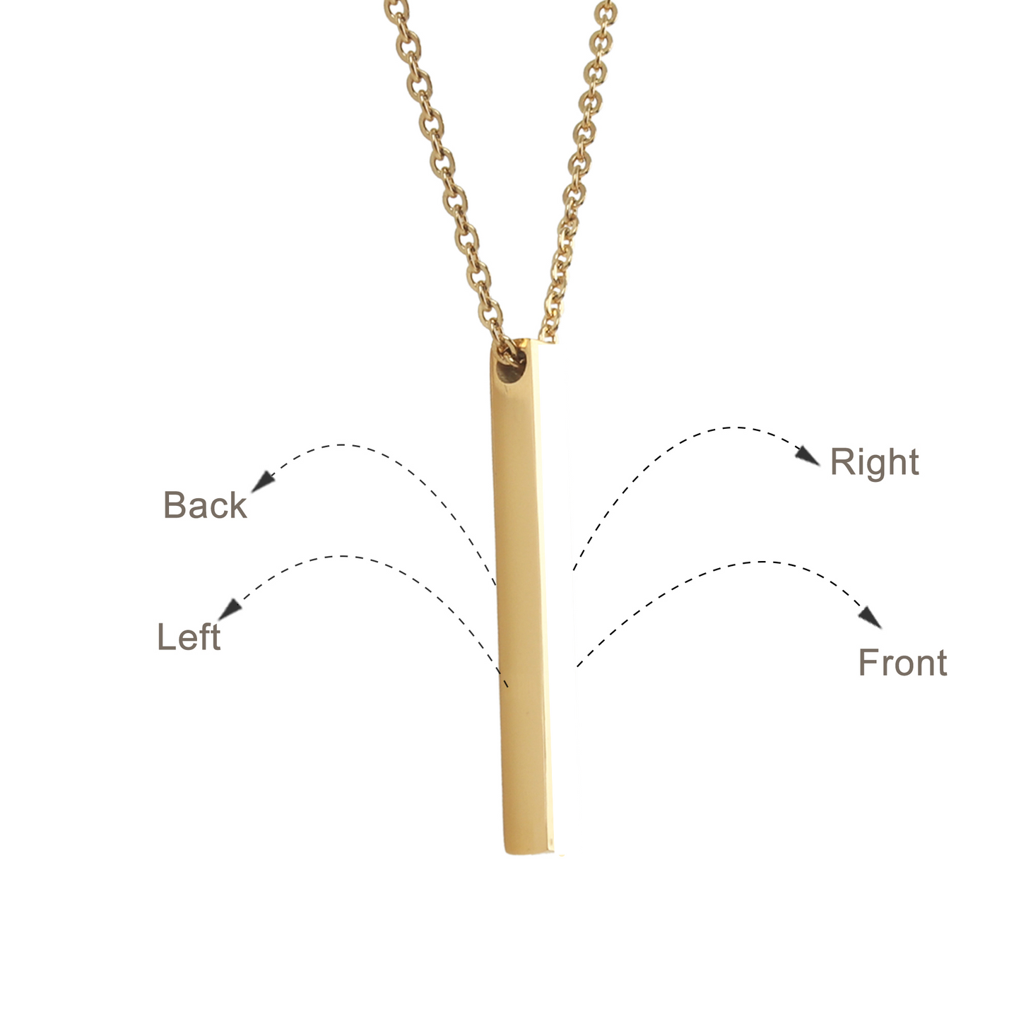 Medical Alert ID 4-Sided Bar Necklace