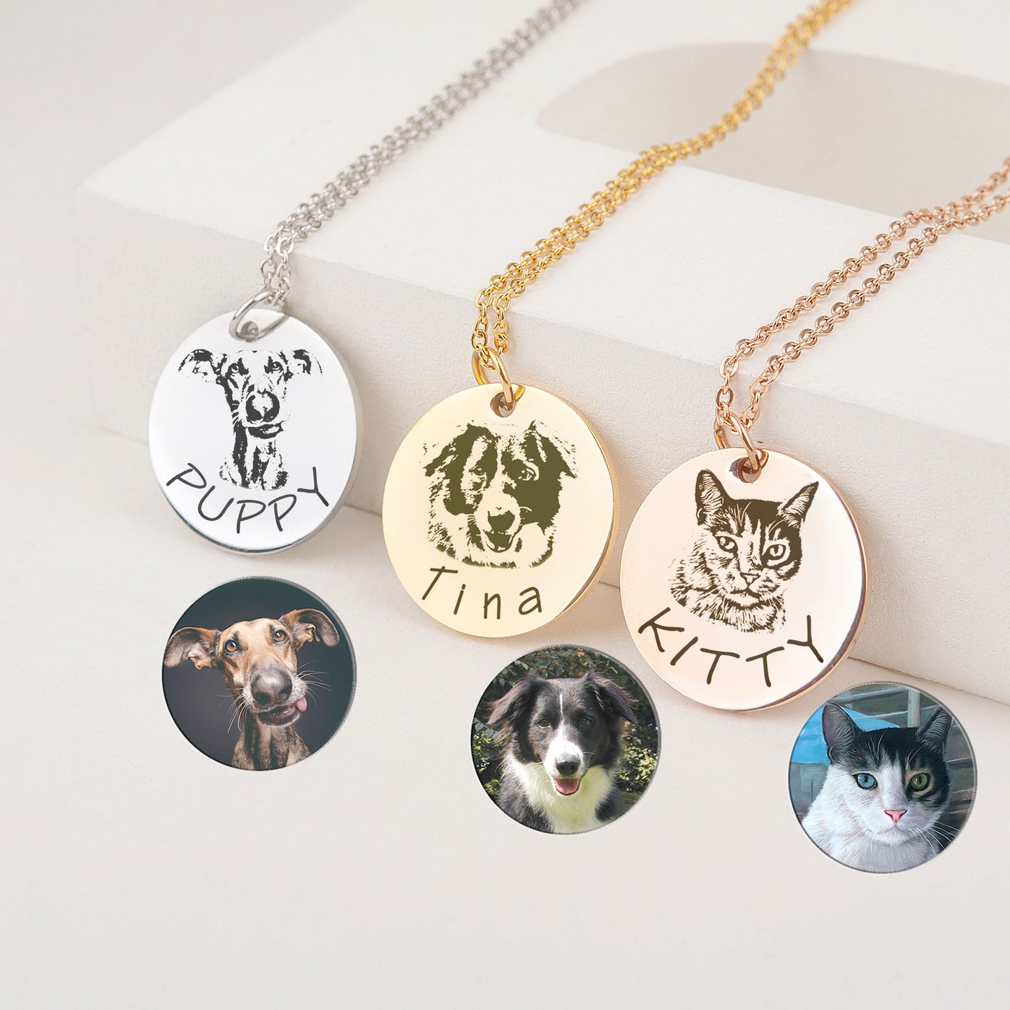 Round Pet Portrait Necklace