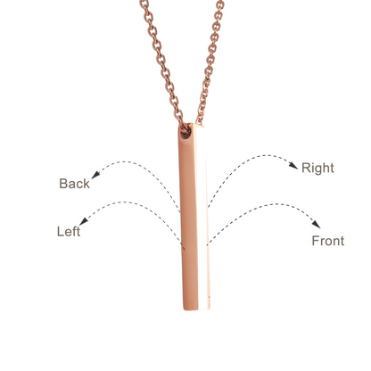 Medical Alert ID 4-Sided Bar Necklace