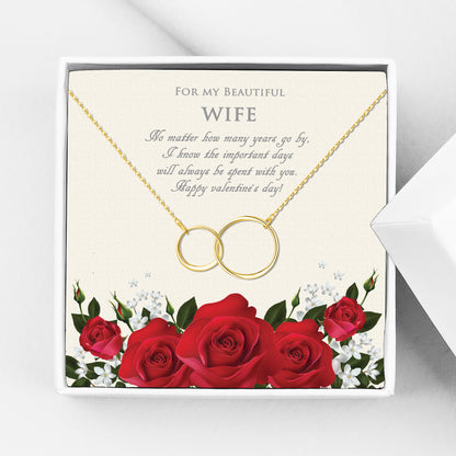 "For my Beautiful Wife" Valentine's Day Card and Infinity Necklace