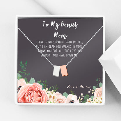 Step Mom Bonus Mom Necklace Gift from Son, Step Mother Birthday Gift  from Daughter