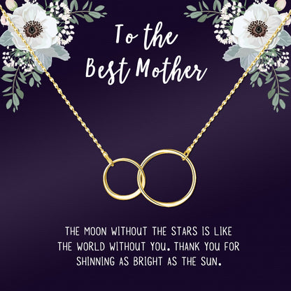 "To the Best Mom" Card and Interlocking Rings Necklace