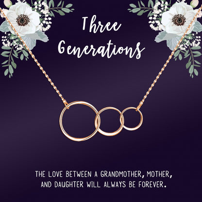 Mothers Day Gifts for Grandma, Three Generations Necklace Gift for Grandma, Mom, and Daughter, Personalized Birthday Gift for Grandma Nana