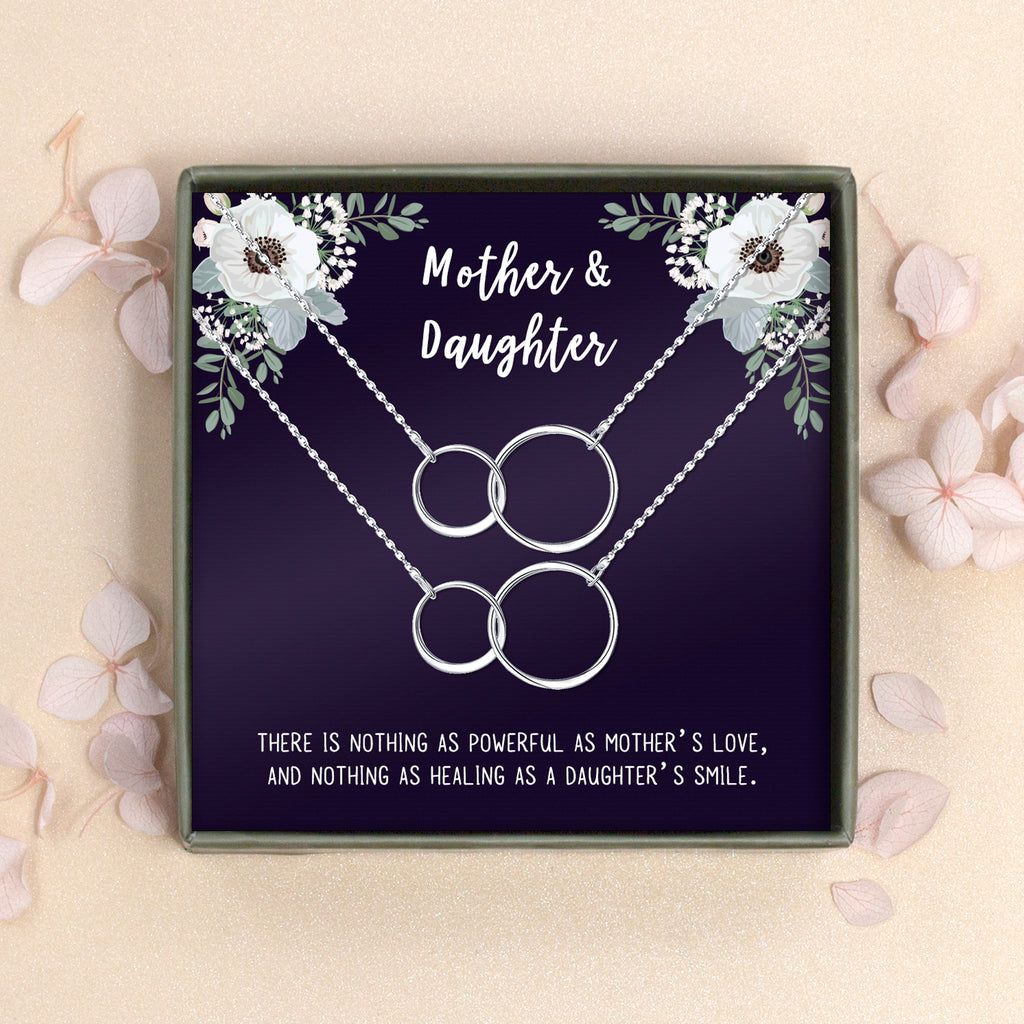 Mother and Daughter Infinity Ring Necklace