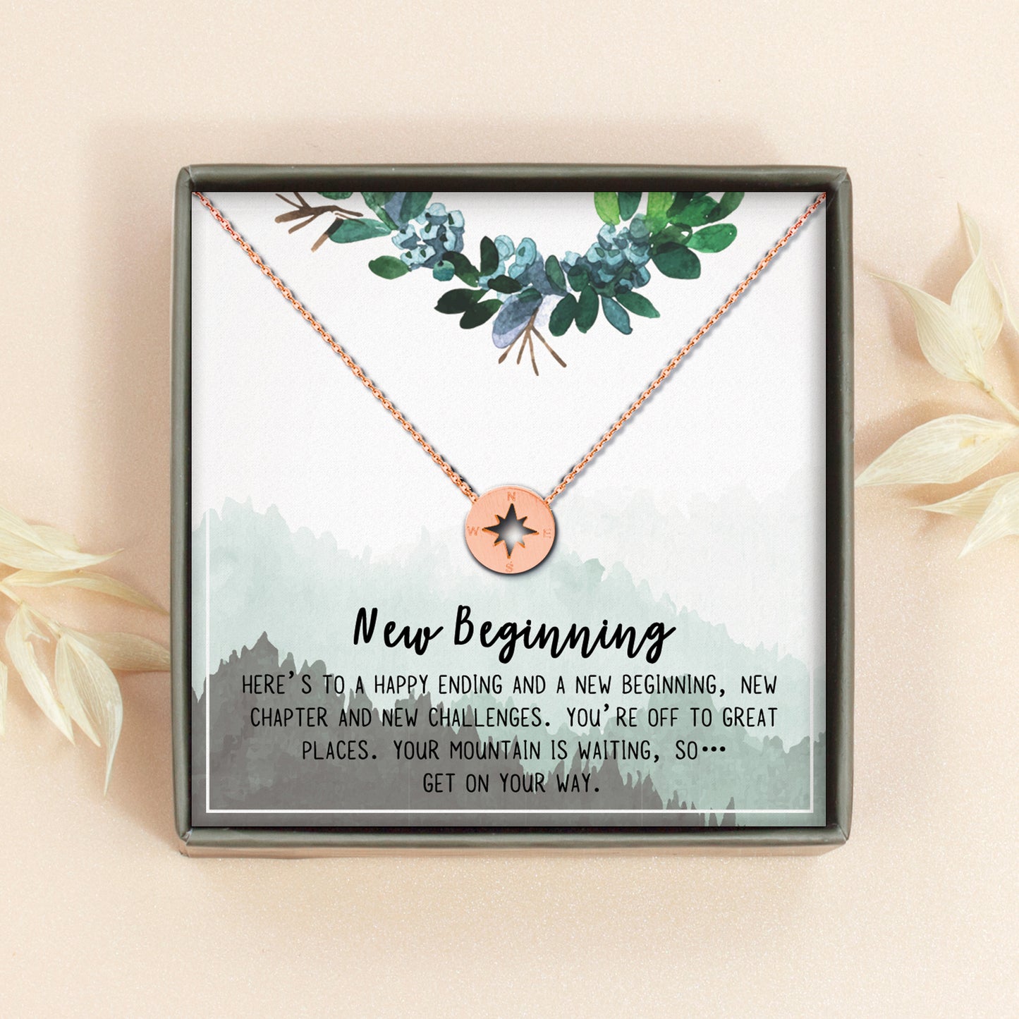 New Beginning Compass Necklace