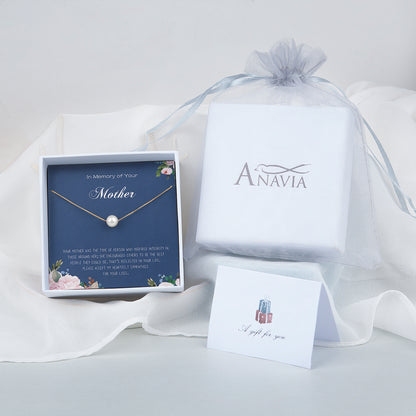 "In Memory of your Mother" Card and Pearl Necklace