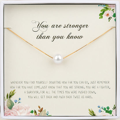 You are Stronger Inspirational Gift Necklace for BFF, Encouragement Gift for Soul Sister