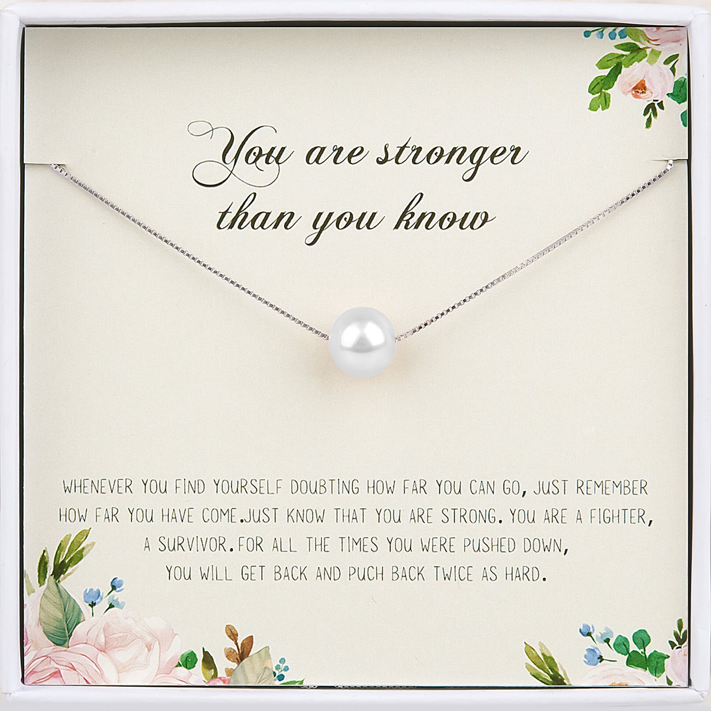 You are Stronger Inspirational Gift Necklace for BFF, Encouragement Gift for Soul Sister