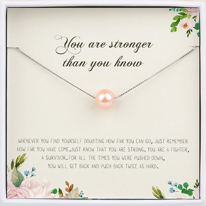 You are Stronger Inspirational Gift Necklace for BFF, Encouragement Gift for Soul Sister