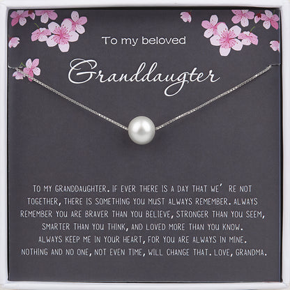 "To my Beloved Granddaughter" Card and Pearl Necklace